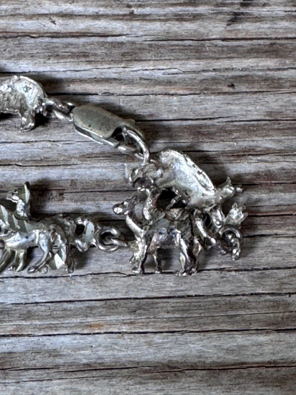 Vintage Sterling Silver Noahs Ark Animal Charm Bracelet 925 Biblical 11.13g 7" - Picture 4 of 8